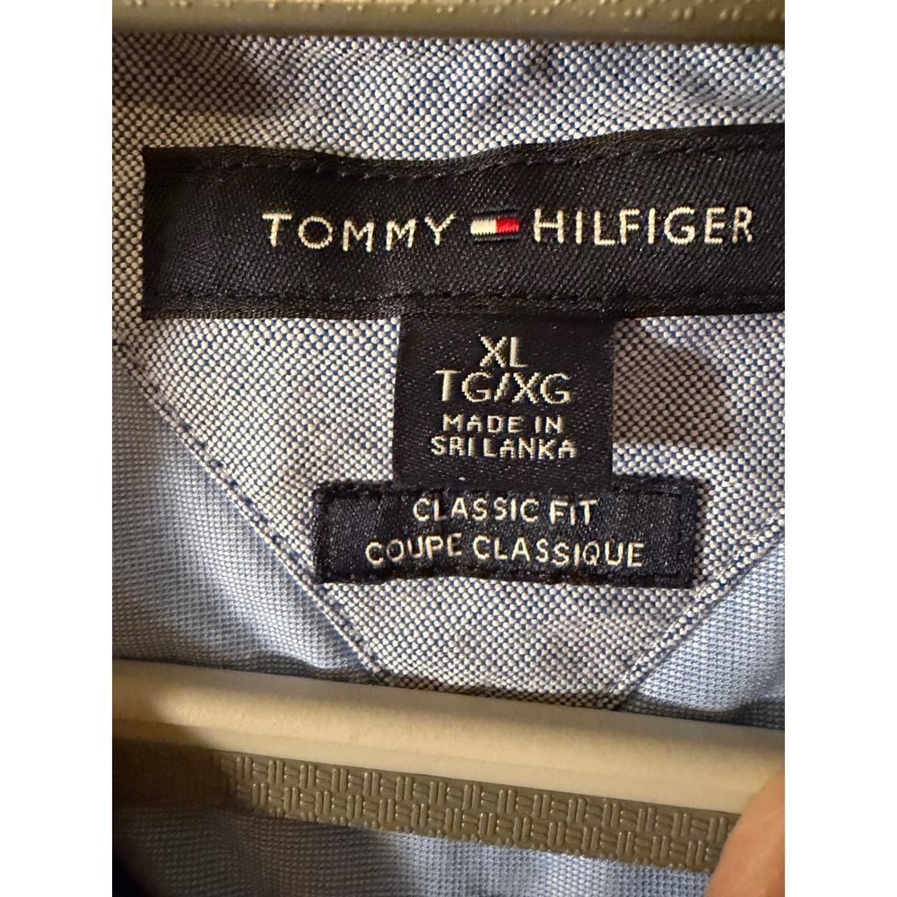 Tommy Hilfiger Men XL Classic Fit Light Bl Oxford Button Down Shirt Long Sleeve - Picture 8 of 10